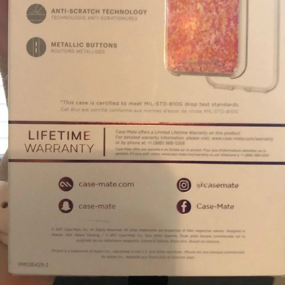 New Case-mate iPhone X/XS Waterfall Glow Glitter Phone Case GLOW IN THE DARK